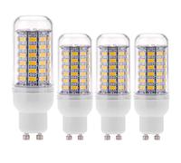 MERCU Super Bright GU10 LED Corn Bulbs Warm White 3000K, LED 5730 SMD 360° Beam Angle Energy Saving Light Bulbs, Not Dimmable, AC 110V/240V, Pack of 4,8W~56LED,220V~240V