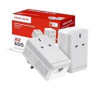 Mercursys MP300P KIT AV600 Powerline Adapter Starter KIT, Powerline Network Adapters with Extra Power Scoket,TP-Link Power Saving Powerline Network Adapters with Ethernet Port, Plug and Play