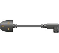 Mercury 114.023UK UK Plug to Right Angle IEC Power Lead | 2.0m, Black