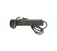 Mercury 13A 4 Gang 1M 2M 5M Black White UK Extension Lead Plug Socket Cable