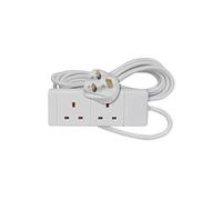 Mercury | 2 Gang 13A Mains Powered Extension Lead | 2 Metre