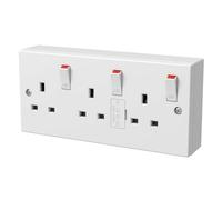 MERCURY 429.889 3 Gang Switched Fused Mains Socket, Red