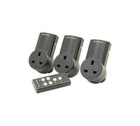 Mercury 350.113 | Remote Control Mains Socket Adaptors | Set of 3, Black