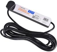 Mercury 4 Gang Extension Lead 5.0 Metre Black UK 13 Amp Rated 4 Socket Extensio