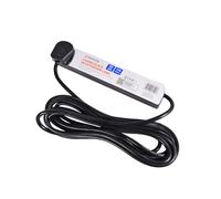 Mercury | UK 4 Gang Extension Lead, Black 5.0m - BS1363/A Compliant, 13A Rating, Keyhole Slots for Wall Mounting, Compact Slimline Design, Voltage 230Vac, Ideal for Home and Office Use