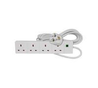 Mercury | 4 Gang UK Mains Surge Protected Extension Lead | 5 Metre White
