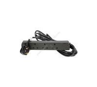 Mercury 4 Gang Extension Lead 5.0 Metre Black UK 13 Amp Rated 4 Socket Extension Lead, 4 Way Power Strip, Wall Mountable Cable Extension for Home or Office use, full Copper Conductor