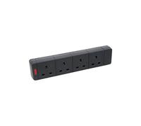 Mercury 429.651UK 4 Gang Trailing Socket Black