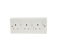 MERCURY 429.889 3 Gang Switched Fused Mains Socket, Red