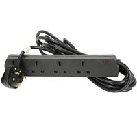 Mercury 430.835UK 4 Gang 0r Socket Extension Lead, 5.0m Black, 13A UK Plug