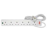 Mercury | 6 Gang Extension Lead with Surge Protection | 2 Metre