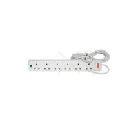 Mercury 6 Gang Extension Leads with Surge Protection - 13A protection, 5.0m