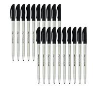 MERCURY Brito Fineliner Single Colouring Pens, BLACK, Pack of 20, Ideal for Write Draw Sketch Mark, Perfect for Office Home School Classroom Use
