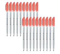 MERCURY Brito Fineliner Single Colouring Pens, RED, Pack of 20, Ideal for Write Draw Sketch Mark, Perfect for Office Home School Classroom Use