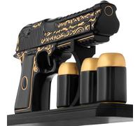 MERCURY ceramic Tequila Bottle 500 Ml - Whiskey Decanter Set with Glasses Liquor Bar Decor for Home Bourbon Gift Men Mens Birthday Christmas Gifts Him Alcohol Vodka Black/Gold