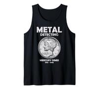 Mercury Dime Metal Detecting Coin Hunter Detectorist Hobby Tank Top