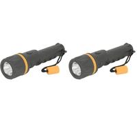 MERCURY Heavy Duty LED Rubber Torch Powered by 2 x D Type Batteries Not Supplied (Pack of 2)