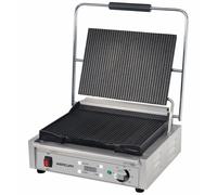 Mercury Large Single Contact Grill Ribbed Top And Bottom Plate. Digital Timer. 13 amp Panini Grill MEP-M-SATRR