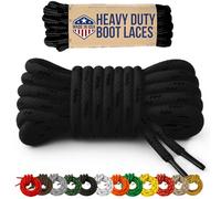 Mercury + Maia Honey Badger Boot Laces, USA Made Indestructible Shoelaces, Round Heavy Duty Bootlaces for Work & Hiking, Black, 36 inches (1 pair)