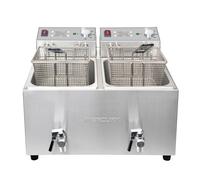 Mercury MEF-L8-DAT Countertop Electric Fryer Twin Tank 2 x 8 Ltr Digital Timer Plug In