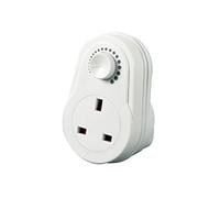 Mercury Plug-In Dimmer Switch | Adjustable Light Control for Lamps & Fans | Works with LED, Filament Bulbs | UK 3-Pin Mains Socket | Smart Dimming | White