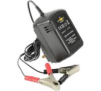 Mercury | Smart Lead Acid Battery Charger 2/6/12V 600mA | Compact Maintainer for Car, Motorcycle, Lawn Mower, Ride-On Toys, AGM, Gel, SLA, VRLA | Polarity Protection - Crocodile Clips, UK Plug
