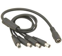 Mercury | Splitter Lead 2.1mm DC Power Socket - 4 x 2.1mm DC Jack Plugs, Black