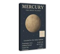Mercury - The Swift Planet- Astronomical Space Theme Art Canvas Poster Wall Art Decor Print Picture Paintings for Living Room Bedroom Decoration 12" L X 18" W