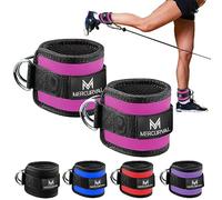 MERCURYAL Pack of 2 Foot Loops, Cable Pull, Kickbacks Foot Loops, Cable Pull, Foot Cuffs, Cable Pull, 2 Anklets with Pulleys for Women and Men (Pink)