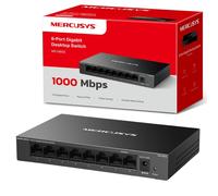 MERCUSYS 8-Port Gigabit Desktop Switch, 8× 10/100/1000Mbps Ports MS108GS Grey