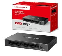 MERCUSYS 8-Port Gigabit Desktop Switch, 8× 10/100/1000Mbps Ports, Multiple Installation, Auto-Negotiation, Auto-MDI/MDIX, Power Saving, Metal case, Plug & Play, No Configuration Required (MS108GS)