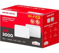 Mercusys Halo H3000X Mesh WiFi Set (2-Pack), Wi-Fi 6 AX3000 Dual Band Router & Repeater, 3× Gigabit Ports Per Unit, MU-MIMO, WPA3, Child Lock, Recommended for 2-4 Bedroom Homes