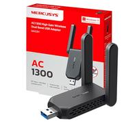 Mercusys MA32H AC1300 WLAN Stick for PC, USB WLAN Adapter with 2 x High Gain Antennas, MU-MIMO, WPA3, USB 3.0, Only Compatible with Windows 10/11