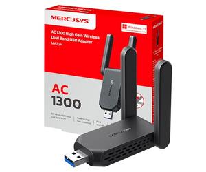 Mercusys MA32H AC1300 WLAN Stick for PC, USB WLAN Adapter with 2 x High Gain Antennas, MU-MIMO, WPA3, USB 3.0, Only Compatible with Windows 10/11