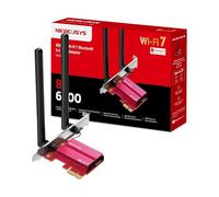 Mercusys MA37BE PCIe WIFI Card, BE6500 WiFi 7 Bluetooth 5.4, Tri-Band,2 Two High-performance Antennas, Security Protection, Work with Windows 11, MU-MIMO,More Devices, Lower Latency,Less Congestion
