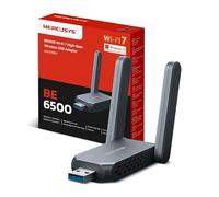 MERCUSYS MA37BEH BE6500 USB WiFi 7 Dongle For PC, Tri Band WiFi Adapter,High Gain Antennas,Wide Coverage,USB 3.0,Encryption Security,MU-MIMO,Internal Driver,Plug and Play,Compatible with Windows 11