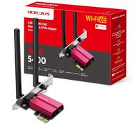 Mercusys AXE5400 Tri-Band Wi-Fi 6E Bluetooth 5.3 PCIe Adapter With Two Antennas, PCIe WiFi Card, OFDMA, MU-MIMO,Low Latency, Intel Wi-Fi 6 Chipset, Latest WPA3, Supports Windows 10/11(64bit) (MA86XE)