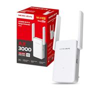Mercusys ME80X AX3000 WiFi 6 WiFi Extender Booster WiFi Booster | Gigabit Port, Access Point, Two Adjustable Antennas, Works with Any WiFi Router, One-Touch Easy Setup, TP-Link App, UK Plug