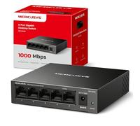 MERCUSYS MS105GS 5 Port Gigabit Network Switch, Ethernet Switch, Metal Case, Gigabit Switch, Ethernet Splitter, Desktop or Wall Mount, TP-Link Silent Operation, Power Saving, Plug & Play
