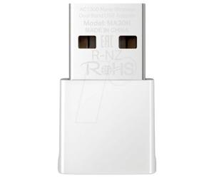Mercusys TP-Link MA30N USB WiFi Adapter, AC1300Mbps, Network Card, Nano Card, Dual Band, USB 2.0, WPA3, Plug & Play, Windows 11/10