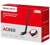Mercusys TP-Link MU6H AC650 WiFi USB High Gain Adapter, WiFi Stick, Dual-Band, 200Mbps to 2.4GHz with 256-QAM Technology, 433Mbps on 5GHz, Compatible with Windows 11/10/8.1/8/7/XP