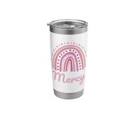 Mercy Name Personalized Funny Women Pink Rainbow Mercy Stainless Steel Insulated Tumbler