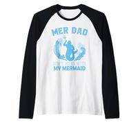 Merdad Don't Mess with My Mermaid Merman Raglan Baseball Tee