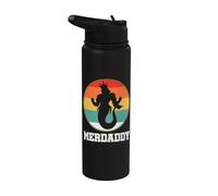 Merdaddy Security Merman Mermaid Daddy Fish Father's Day Stainless Steel Insulated Water Bottle