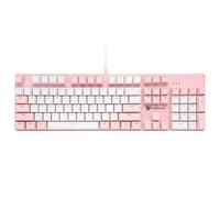 Merdia Wired Mechanical Gaming Keyboard | Brown Switch | 104 Keys US Layout | Hot Swappable & Silent | Pink & White Combo