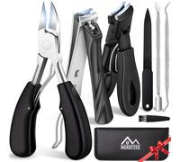 MERDTTES Toenail Clippers for Seniors Thick Toenails, Sharp Ingrown Toenail Clippers Nail Cutter Long Handle with Wide Jaw for Thick Nails, Heavy Duty Large Toe Nail Clipper Set for Men & Women,7 Pcs