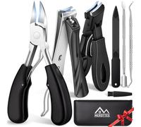 MERDTTES Toenail Clippers for Seniors Thick Toenails, Sharp Ingrown Toenail Clippers Nail Cutter Long Handle with Wide Jaw for Thick Nails, Heavy Duty Large Toe Nail Clipper Set for Men & Women,7 Pcs