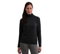 -MERE.CH 100% mere Women's Pullover | Sweater Turtleneck 2-Ply (Grey/Dark Grey/Dark Anthracite, S)