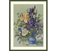 Merejka Counted Cross Stitch Kit Irises and Wildflowers