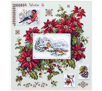Merejka K-119 Winter View Counted Cross Stitch Kit, Cotton, Multi-Colour, 30 x 32 cm